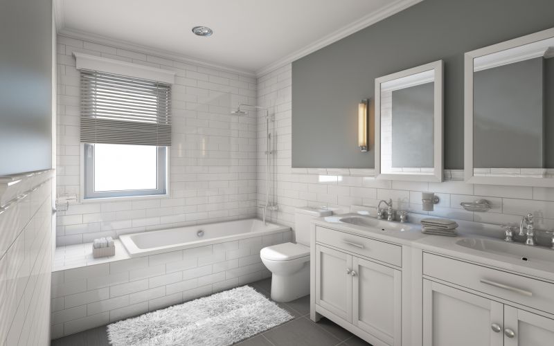 Modern Bathtub and Vanity Setup